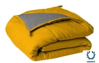 SIE  250 GSM Luxury Premium Microfiber  Soft Reversable  DOUBLE BED (90*100 INCH) All Season Comforter_Blanket/RAJAI/Quilt(Golden Yellow & Gray)  - Free Size, Rajai, Golden Yellow & Grey, MicroFiber, Pack of 1